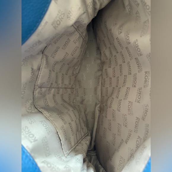 Michael Kors Hamilton Navy & Light Blue Large Leather Satchel Shoulder Bag - Picture 8 of 10